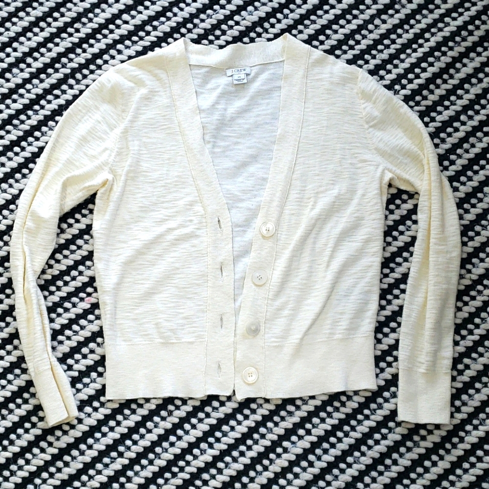 J. Crew cardigan button sweater white